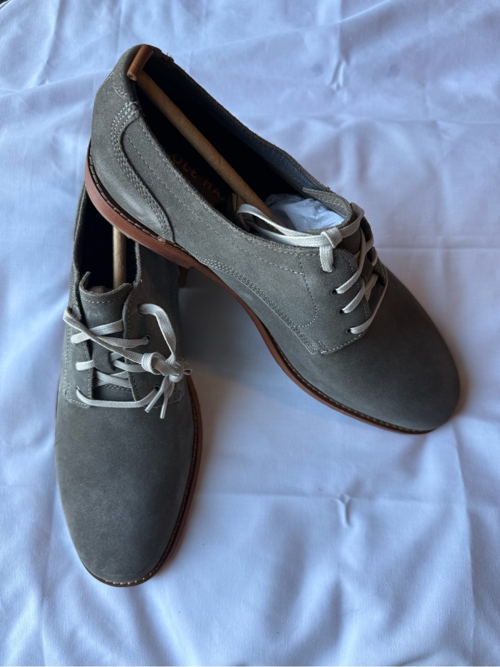 Cole Haan Feathercraft Grand Blucher Oxford Gray Suede NWT C29704 Men's